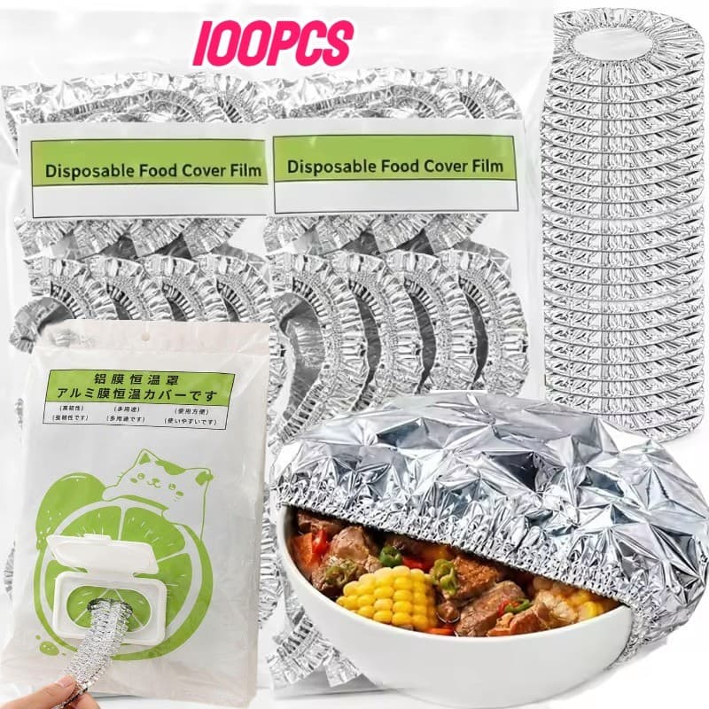 Filme Plástico De Folha Elástica-Capas Isoladas Para Alimentos Em De Alumínio-Manga Preservação De Frutas Na Geladeira-T