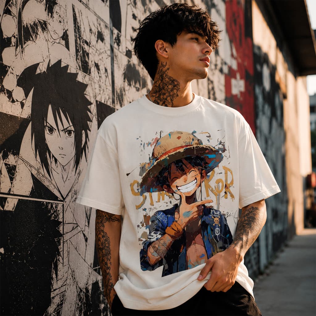 Camiseta Anime Luffy Camisa Animação One Piece Masculina Feminina Oferta Lançamento Plus Size