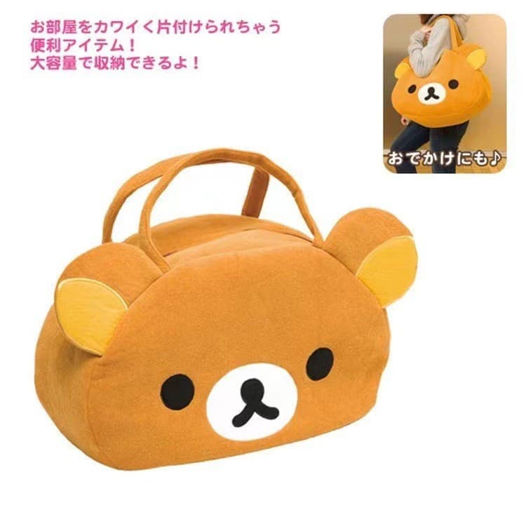 Bolsa Feminina Urso de Pelúcia Fofa Kawaii Infantil Adulto Mão e Ombro Macia Escola Passeio