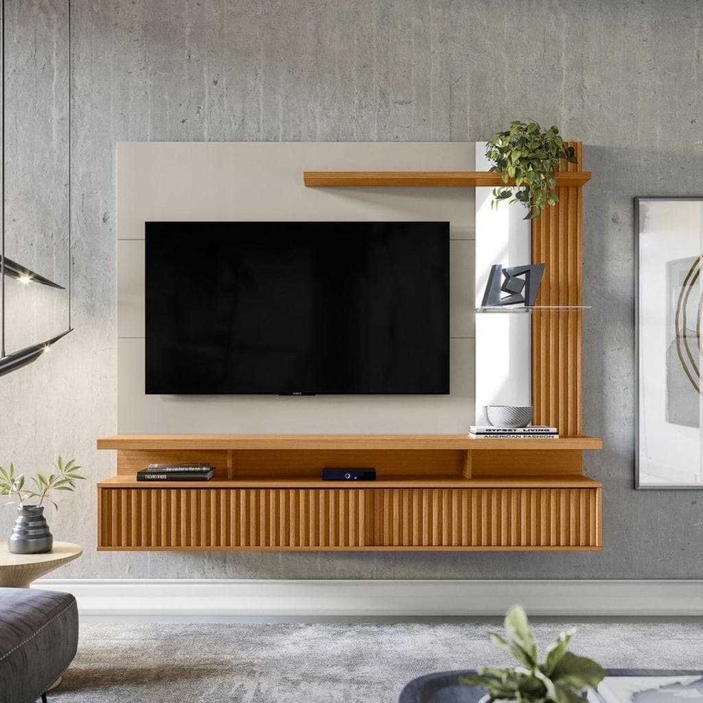 Painel Home TV Maragogi 154cm Nature Off White Para Sala