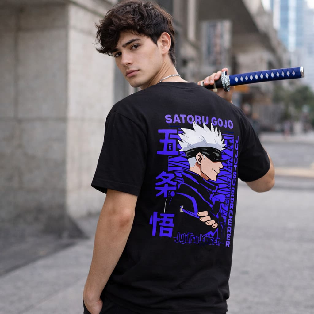 Camiseta Anime JUJUTSU KAIZEN SATORU GOJO Masculino Feminino Premium Confortavel