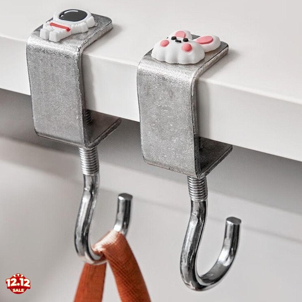 Gancho Giratório Ajustável Para Mochila Escolar – Cabide De Mesa Sem Perfurações Com Suporte De Carga Durável