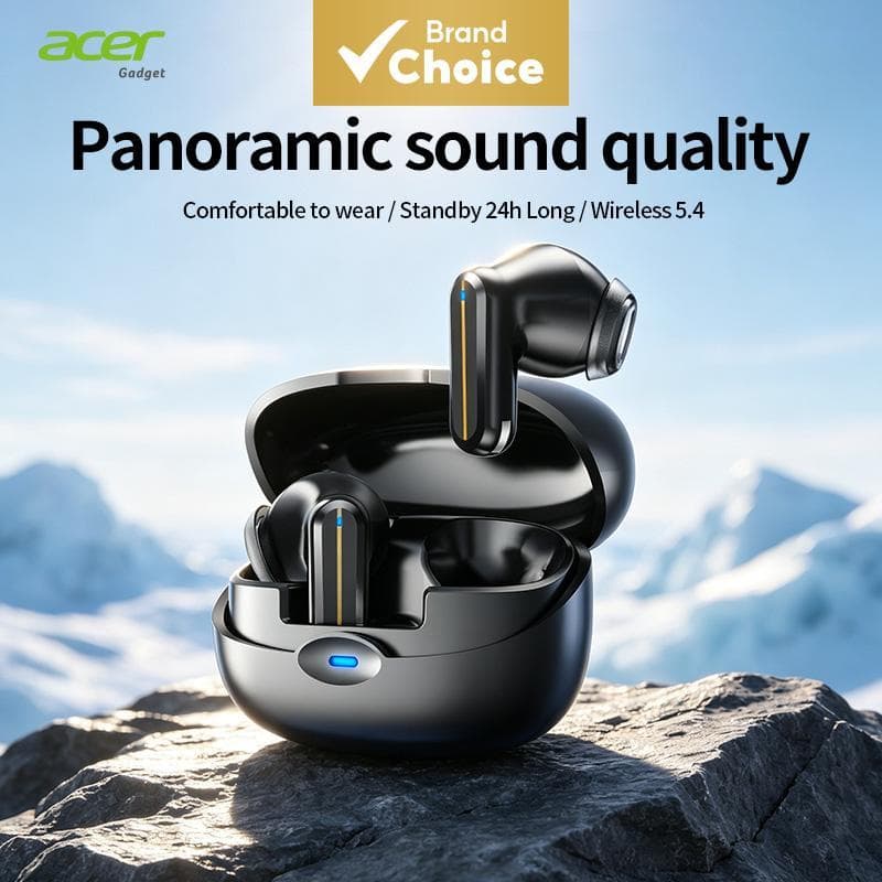 Acer OHR807 Fones De Ouvido TWS Sem Fio Bluetooth Intra-Auriculares Com Microfone Longos Playtime Tipo-C Carregamento Pa