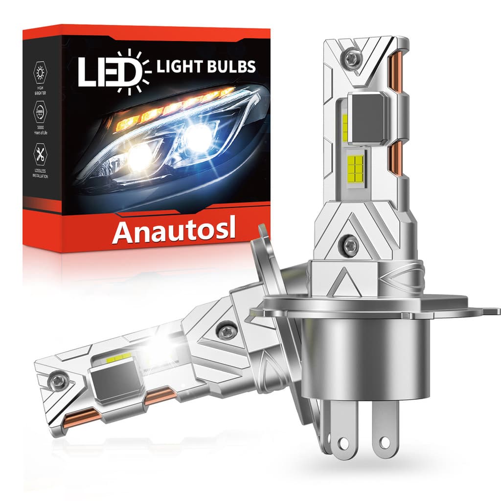 1 Par Super Brilhante H4 LED Faróis Lâmpadas Tubo De Cobre 12V 6500K H4 9003 Hi/Lo Feixe Farol 1 : 1 Plug and Play