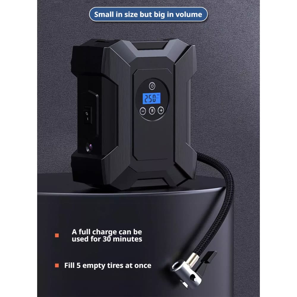 [Portátil e Prática] Bomba de ar elétrica para inflar pneus/Carro/12V/Multifuncional