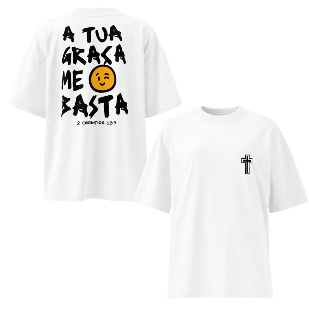 Camiseta Masculina Oversized A Tua Graça Me Basta