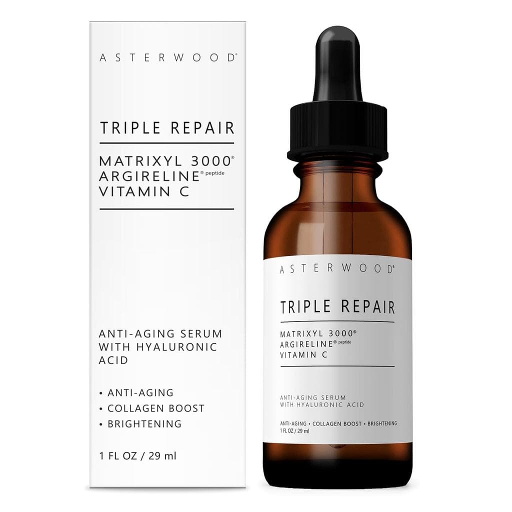 Asterwood Sérum Facial com Tripla Reparação Matrixyl 3000 + Argireline + Ácido Hialurônico + Vitamina C - Antienvelhecim