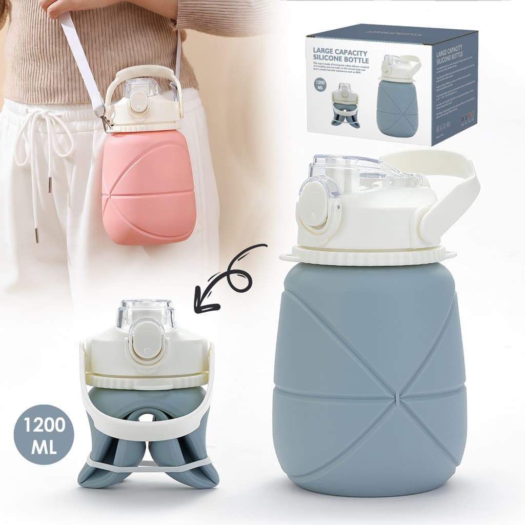Portátil viagem Silicone retrátil dobrável esportes copo de água grau alimentício grande capacidade ao ar livre Ton copo