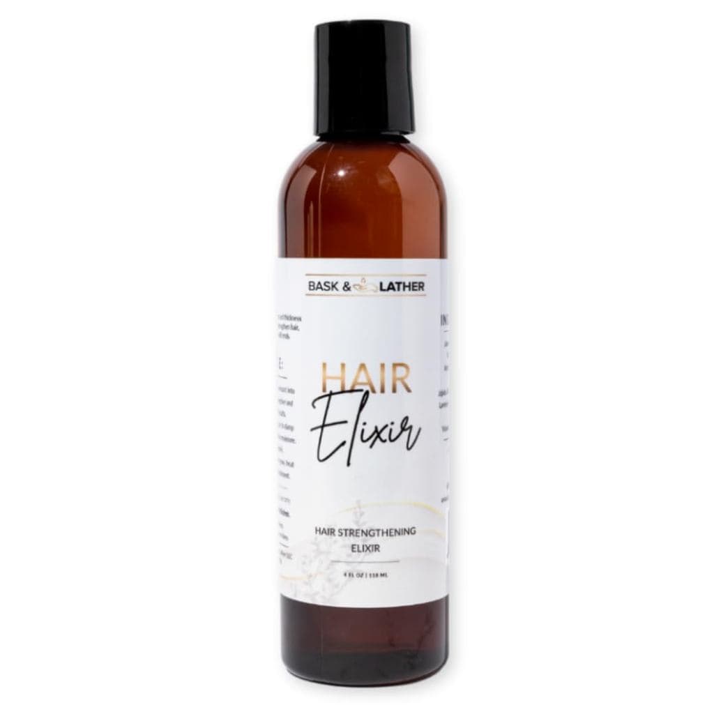 BASK & LATHER Óleo Fortificante Capilar Elixir, Óleo de Rícino Jamaicano, Para Volume, Espessura, Desembaraçar, Anti-Fri