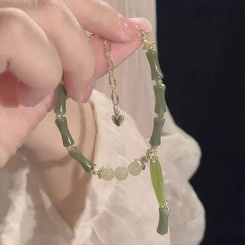 [Youngmg] Moda Artesanal De Bambu Conjunta sel Strand Frisado Pulseira Para Mulheres Meninas Folha Jóias Acessórios Pres