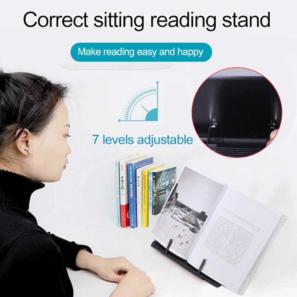 [Design Dobrável] Estante De Lectura Ajustable De Metal Suporte Para Livros Estudante Multifuncional