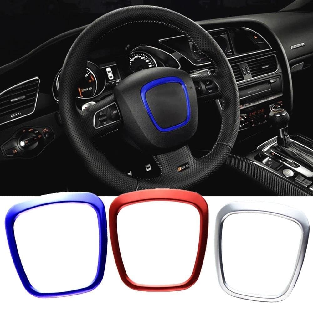 Estilo Do Carro Volante Centro Logotipo Cobre Adesivos Para Audi A4 B6 B7 B8 A6 C6 A5 Q7 Q5 A3 8P S3 8v Acessórios Inter