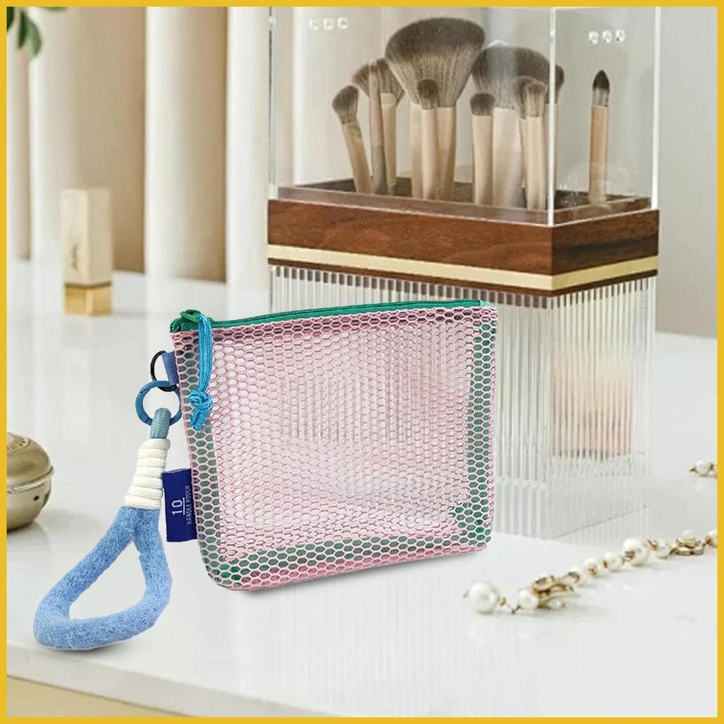 Organizador De Maquiagem Para Viagem , Bolsa De Produtos De Higiene Pessoal , Leve , Transparente Malha Cosmética Dormit