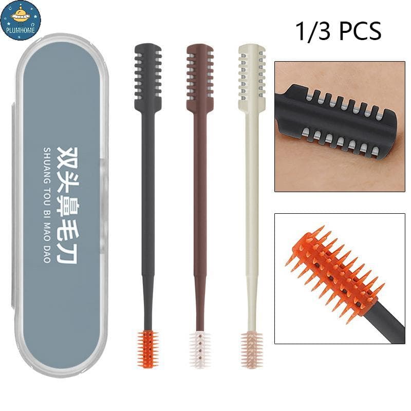 PLUMHOME 1/3 Pçs Portátil Manual Aparador De Pêlos Do Nariz Lavável Para Homens E Mulheres Com Caixa De Armazenamento À