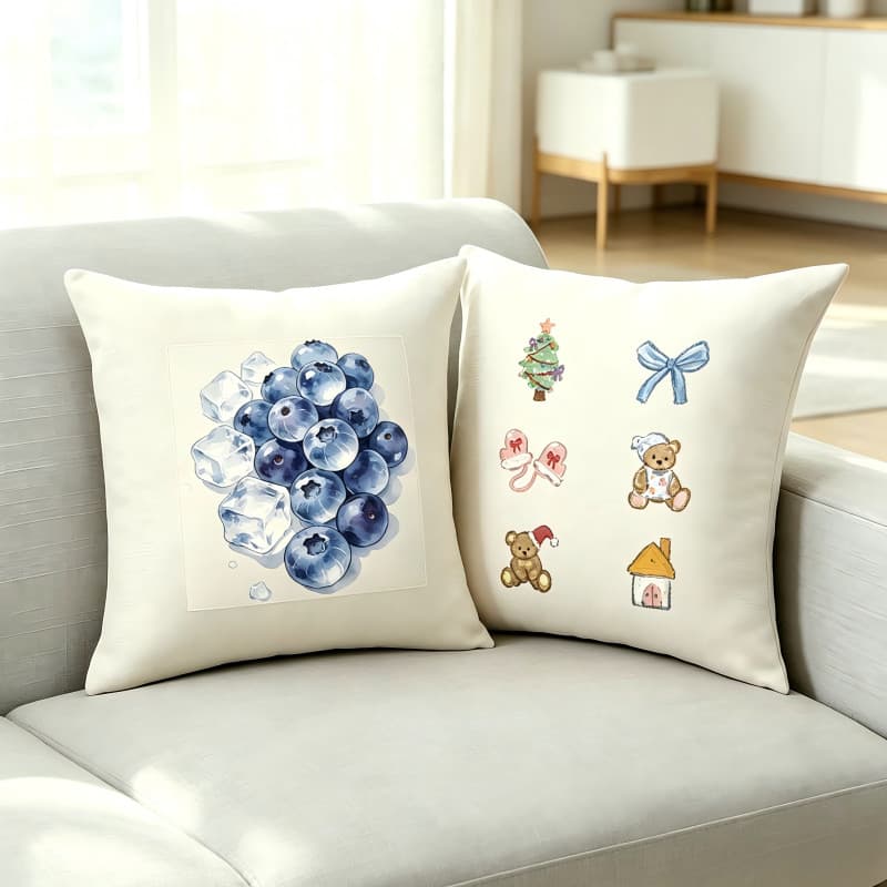 45x45cm Almofadas de Linho Estampadas Variadas Decoração de Casa Estilo Aquarela (0177-0190)