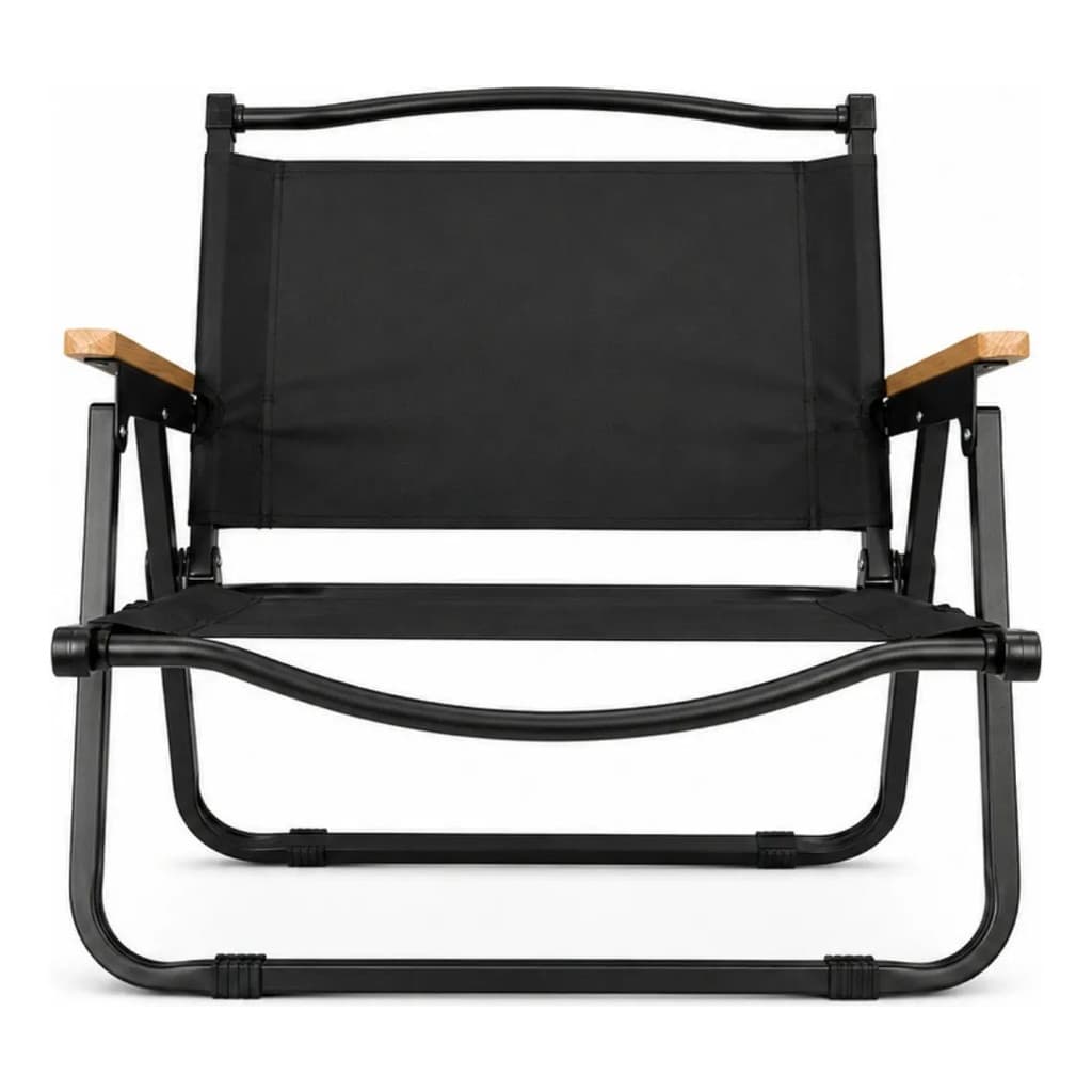 Cadeira Camping Dobrável Reforçada Compacta Preto Até 120kg