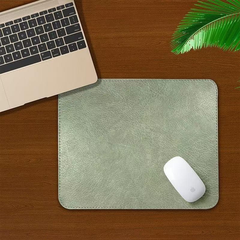 Mouse pad de couro à prova d'água para jogos de escritório, Laptop, lavável, cor sólida, mouse pad