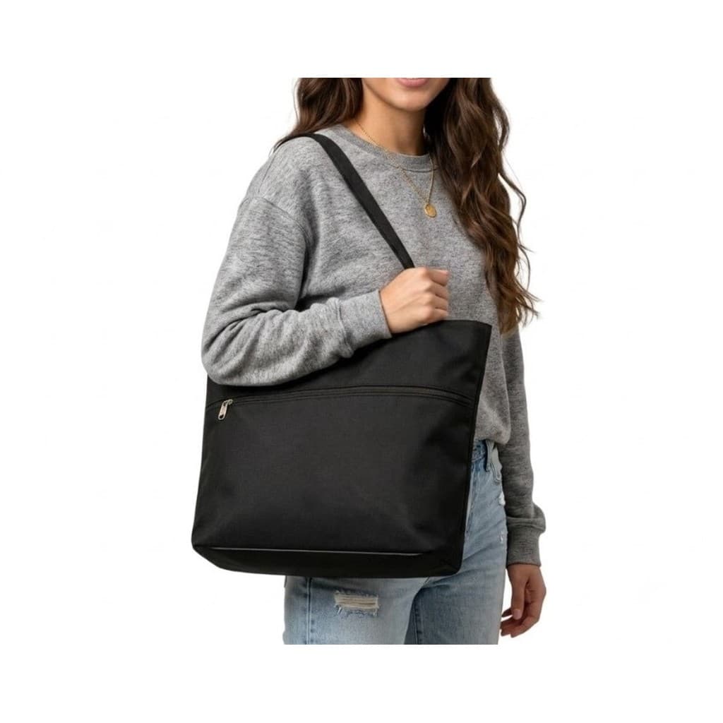 Bolsa Sacola Feminina Academia Tecido Lona Media Ombro Zíper Ombro Resistente Viagem Bordo