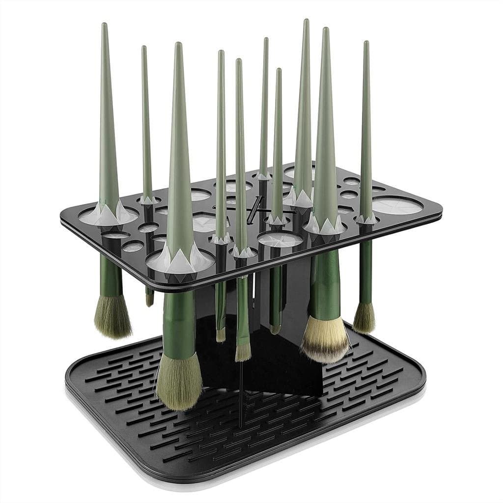 Suporte para Pincéis de Maquiagem com 28 Furos, Suporte para Secagem de Pincéis de Maquiagem de Cabeça para Baixo, Supor