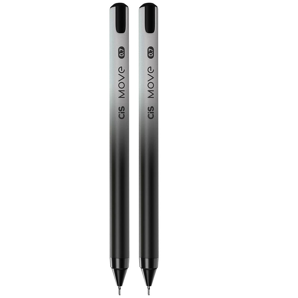 Caneta Esferográfica Cis Move Preta 0.7mm Kit 2 Unidades