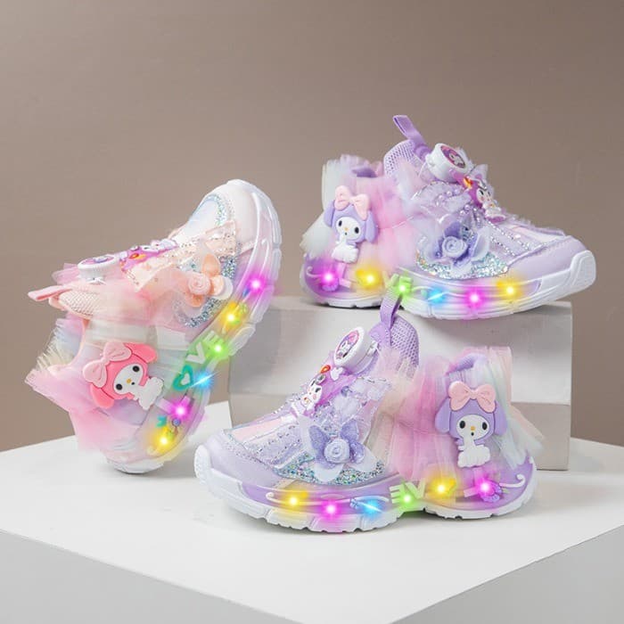 2026 primavera novo estilo meninas sapatos esportivos crianças malha respirável tênis de corrida meninas Campus iluminaç