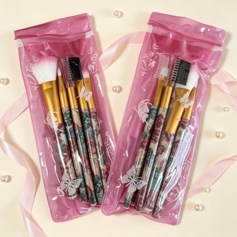 Kit Pincéis Maquiagem Rosa Portátil Corretivo Sombra Blush Ferramentas Beleza