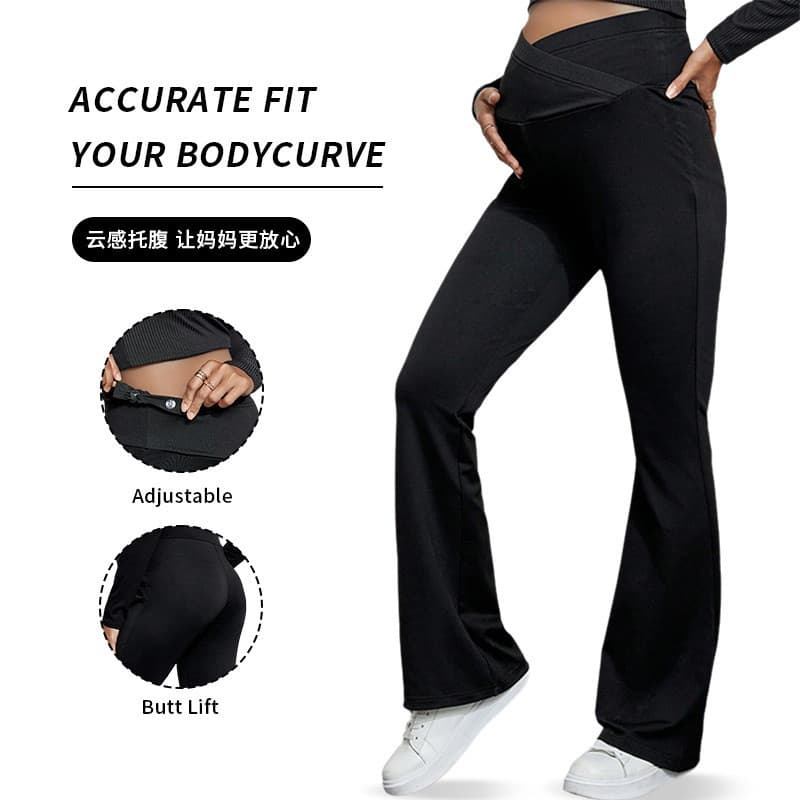 Cruz cintura alta barriga elevador mulheres grávidas queimado Leggings elástico respirável magro-ajuste mais magro olhar