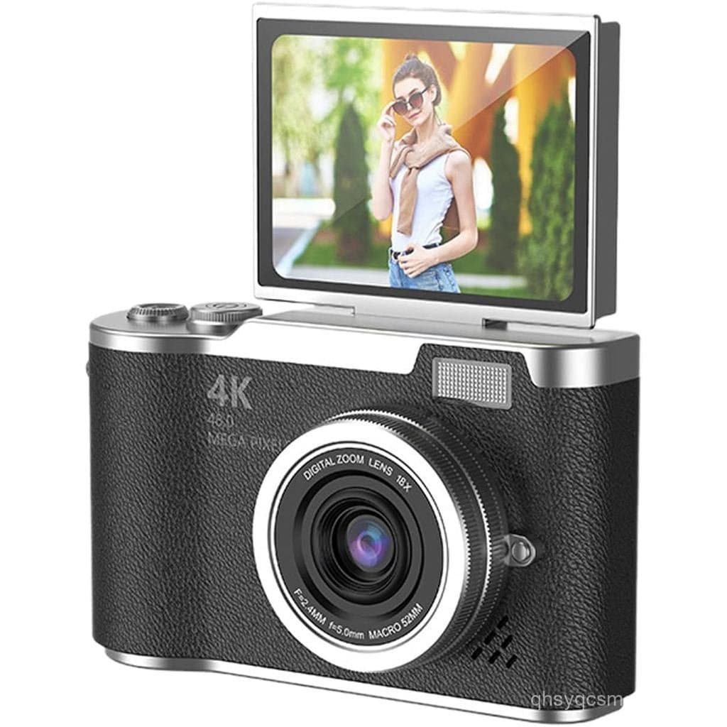 Câmera Dobrável para Crianças e Iniciantes, Câmera Digital 4K para Fotografia, 48MP Digital Dobrável com Suporte a Zoom