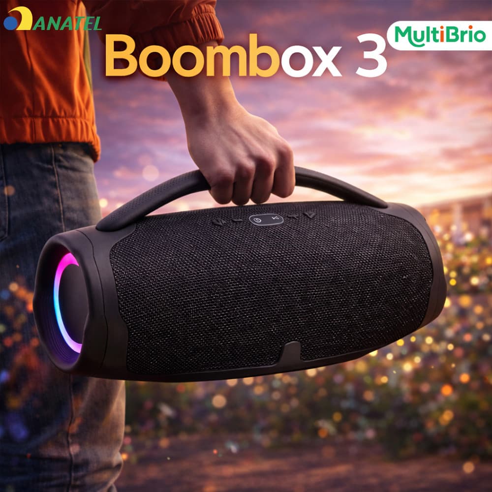 Caixa De Som Boombox 3 Bluetooth  70W Grave Forte Compacta Resistente Água Pen-Drive Aux Diferentes tamanhos