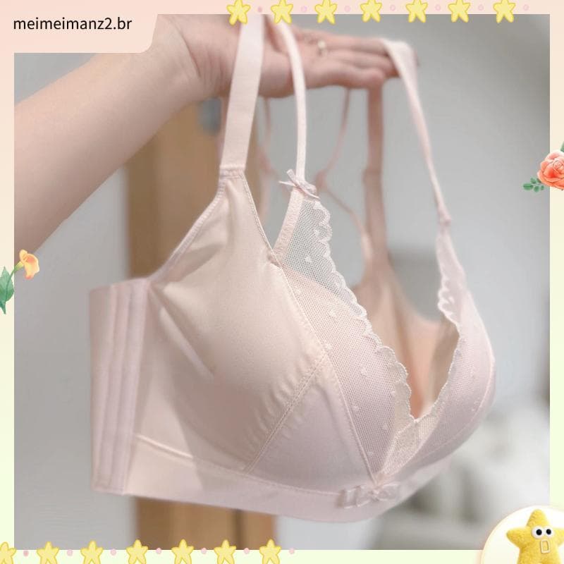 Puro desejo feminino líder francês cetim renda roupa interior feminina seios pequenos reunindo sem anel de aço cruz bela