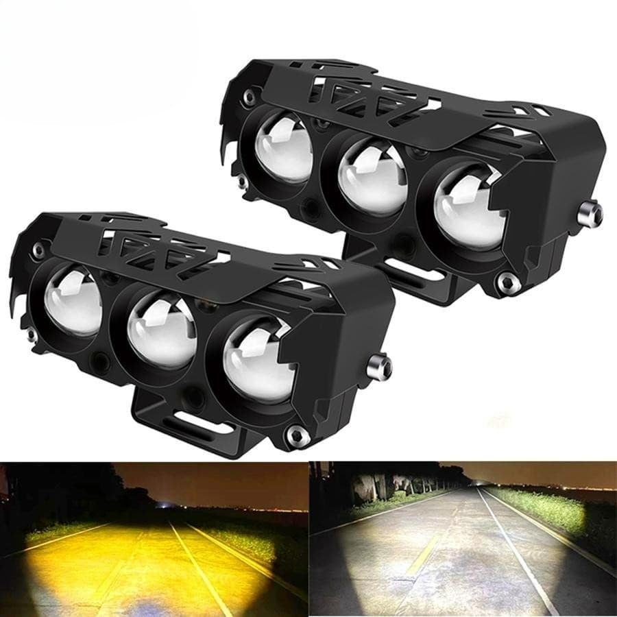 Refletor LED Para Motocicleta , Lâmpadas De Neblina De Feixe Alto/Baixo De Duas Cores Carros , Caminhões , SUVs , UTVs ,