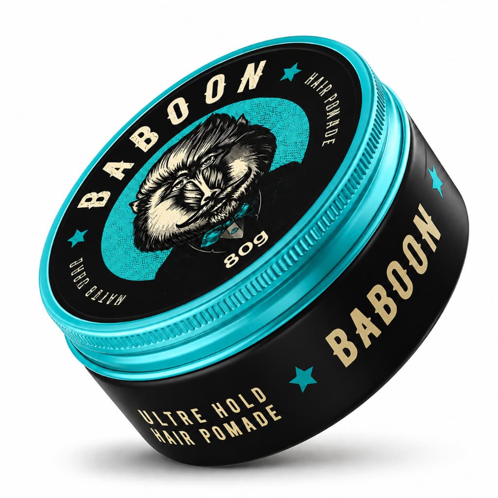 Pomada Modeladora Baboon Ultra Hold 80g Fixação Máxima Pomada Capilar Masculina Longa Duração Alta Performance