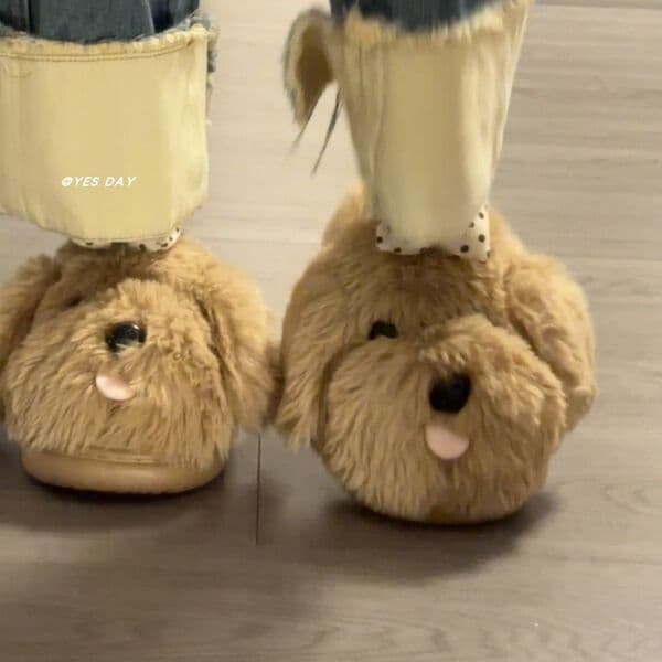 | slippers | ✽Bonito arco velo quente antiderrapante chinelos de algodão feminino exterior Wear 2026 outono inverno novo