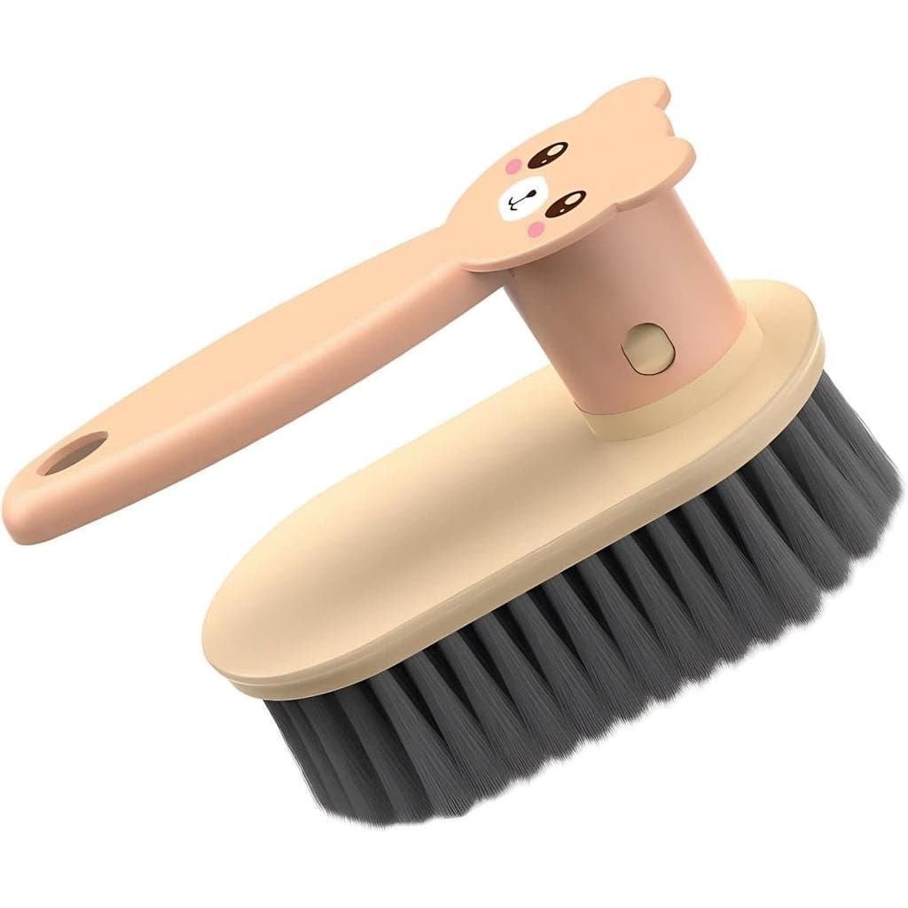Escova de Lavanderia Multifuncional Rotativa Little Bear, Escova de Limpeza com Cerdas Alongadas para Roupas, Tapetes, S
