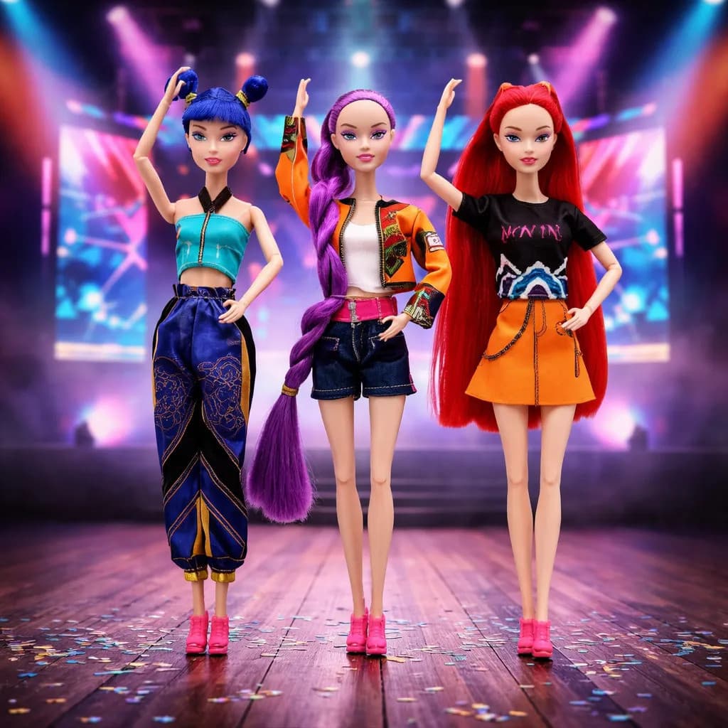 Kit 3 Bonecas Guerreiras Kpop Huntrix Demon Rumi Mira Zoey