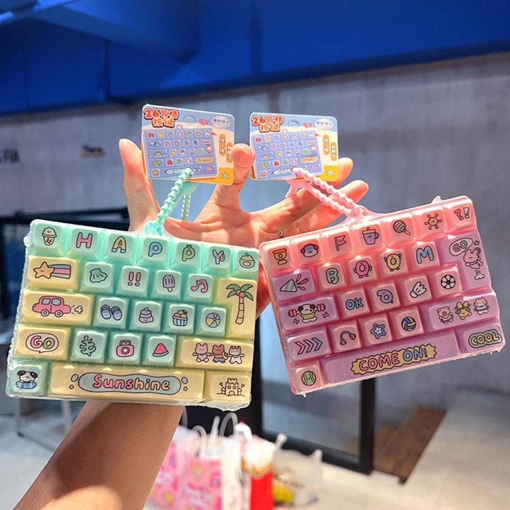 Brinquedo de Teclado Fidget, 26 Teclas Silenciosas, Brinquedo de Botão Tátil para Descompressão, Alívio de Estresse Port