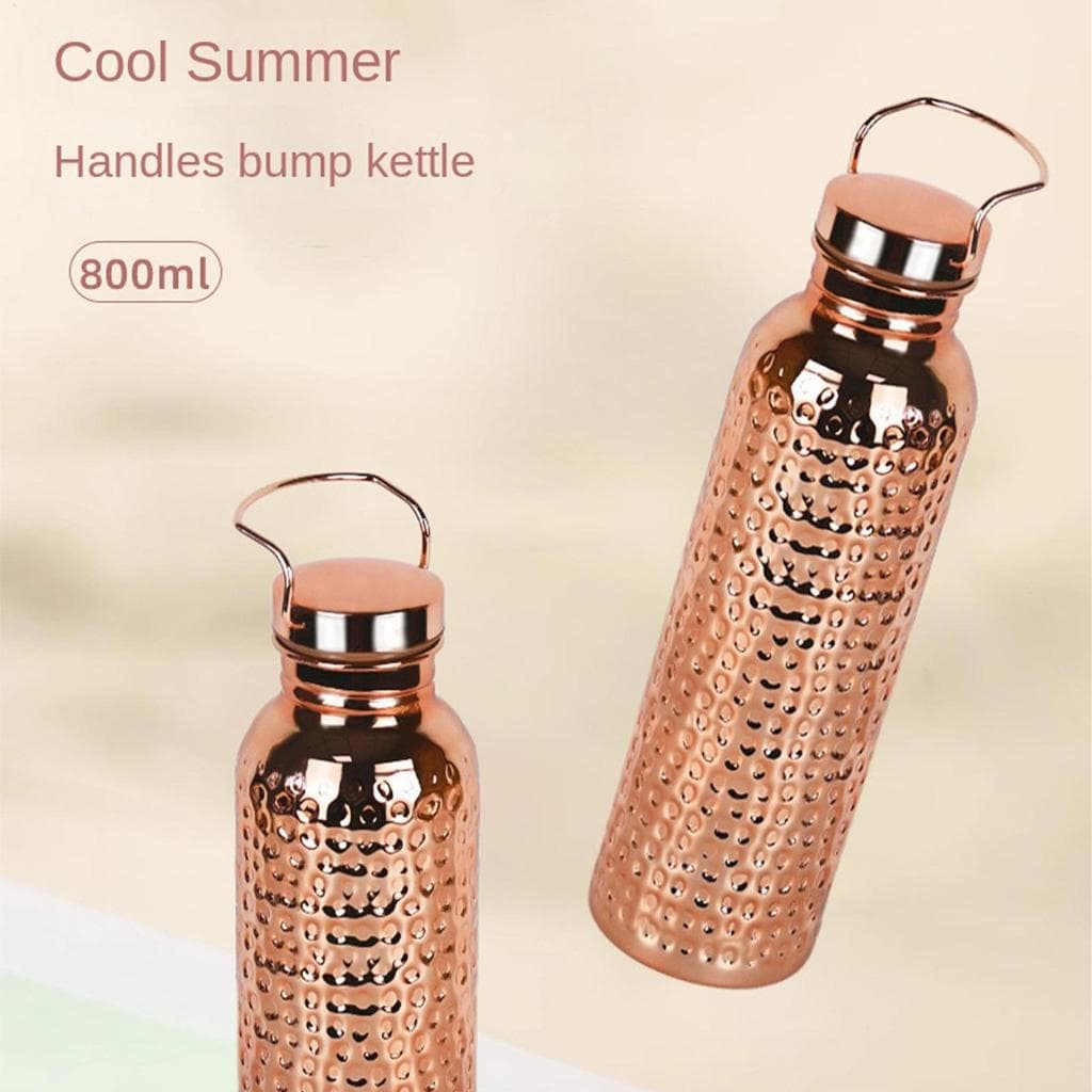 800ML Martelado Cobre Banhado A Água Ayurvédico Garrafa Potável Para Acampamento Caminhadas Viagem Casa Cozinha greiwemy