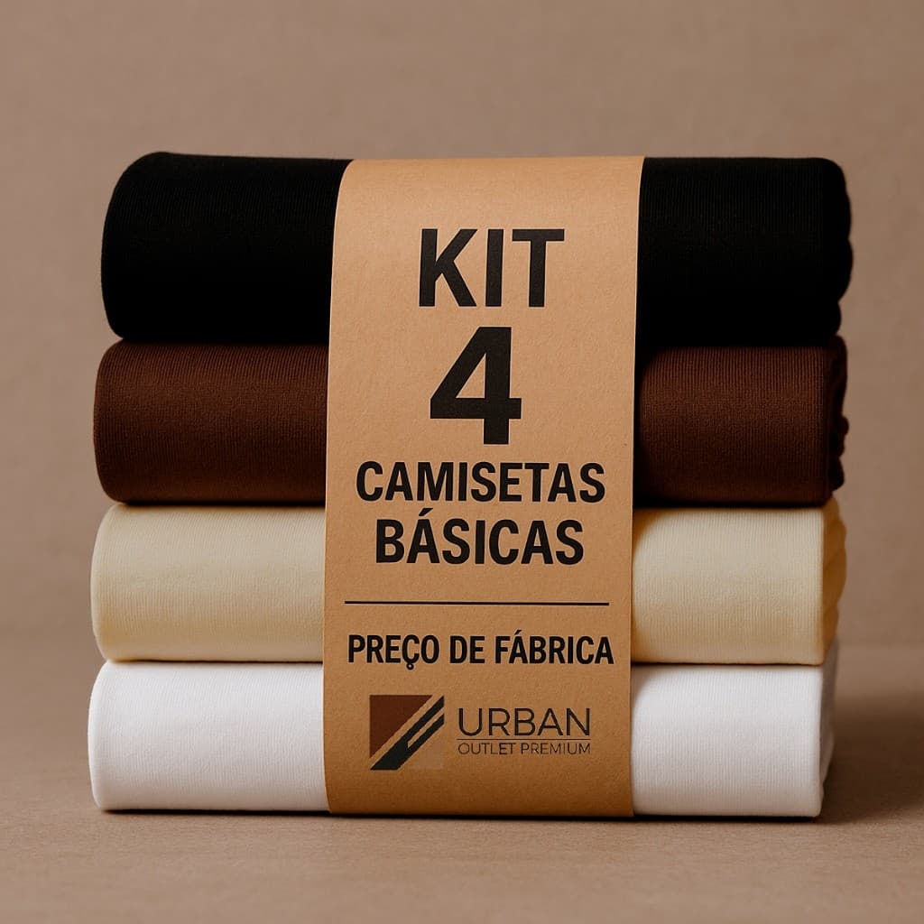 Camiseta Básica Lisa 4 Unidades Camisa Kit Cores Blusa 100% Algodão Premium