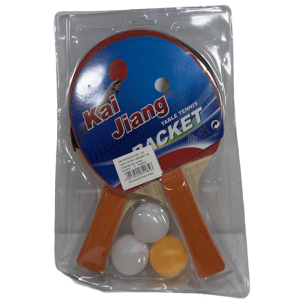 Kit 2 Raquetes para Ping Pong 3 Bolinhas