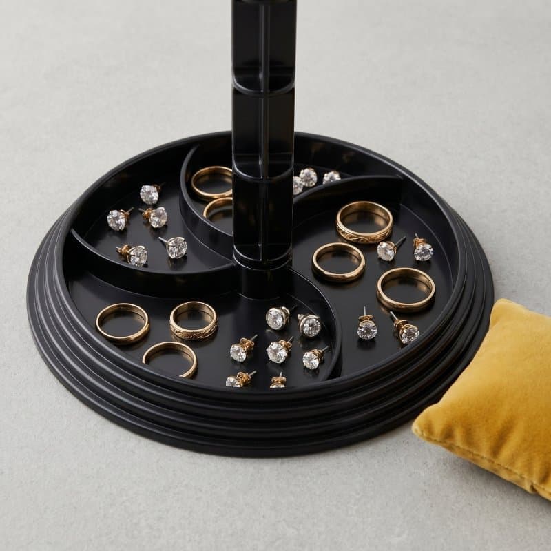 💍 1 Expositor Preto Para Joias Em Plástico Com Suporte Giratório