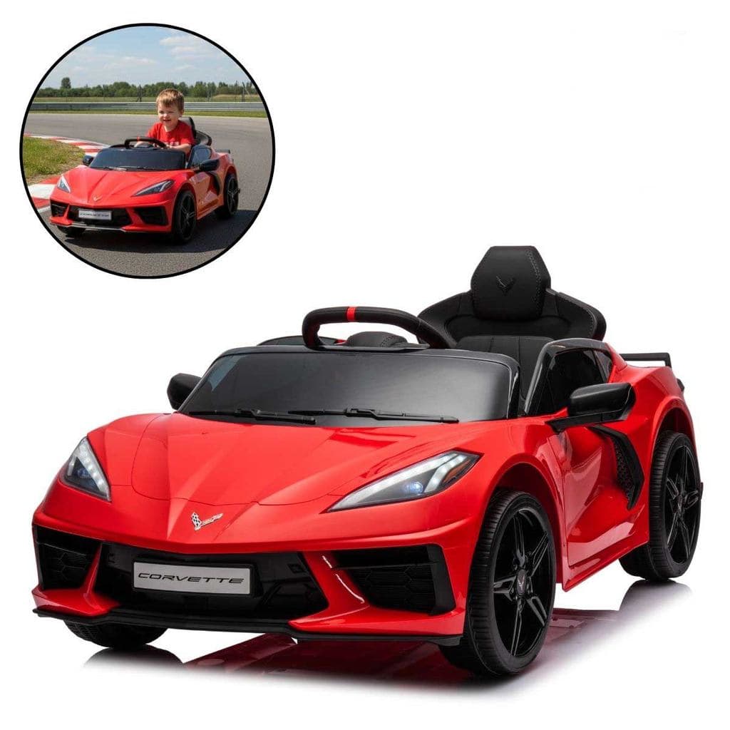 Mini Carro Elétrico 12V Corvette Stingray C8 Controle Remoto Infantil Vermelho Importway Bw431vm