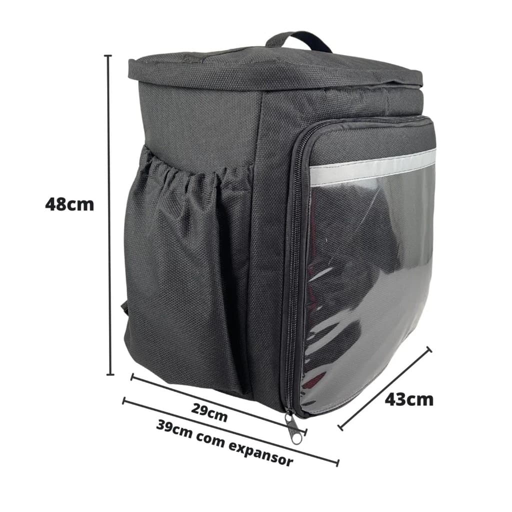 Bag termica pizzaria com expansor 90 litros