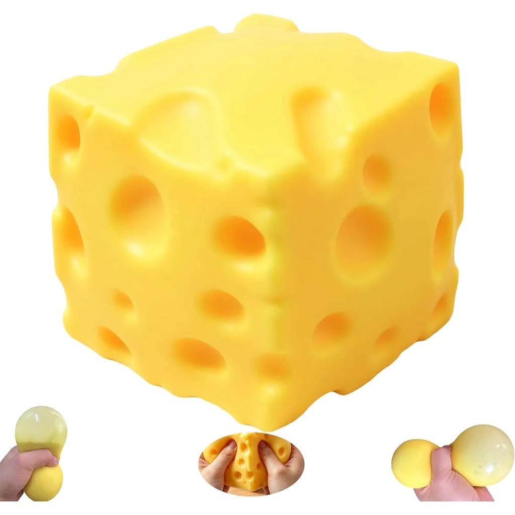 Brinquedo Antiestresse Gigante de Queijo Macio para Adultos (H2) |   Brinquedo sensorial macio em forma de comida. Decor