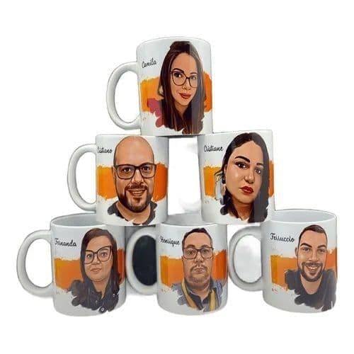 Canecas Com Caricatura E Logo Marca Confraternização