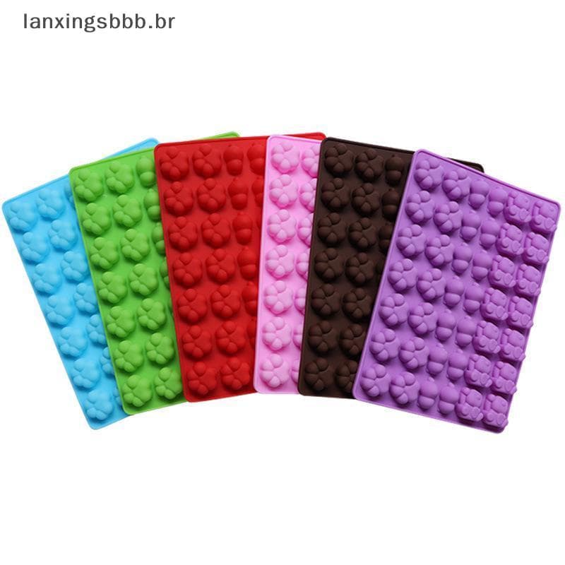 [LAX] Molde De Silicone Para Doces Com Pata De Gato De 6 Células , Moldes Flexíveis Gelatina De Chocolate Caseiro , Cubo