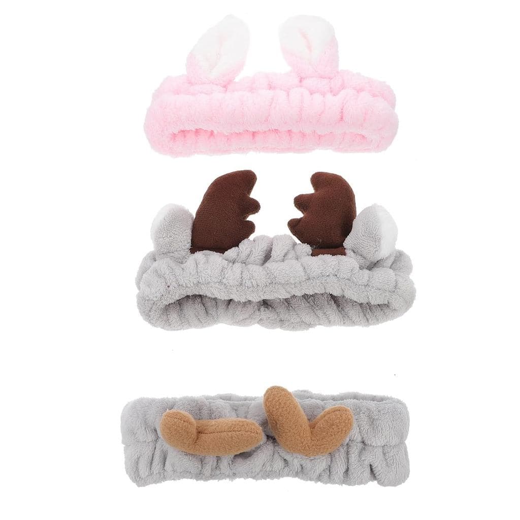 Tofficu 3 peças de Faixas de Cabelo com Orelhas de Animais para Maquiagem, Faixas Elásticas para o Rosto para Mulheres,