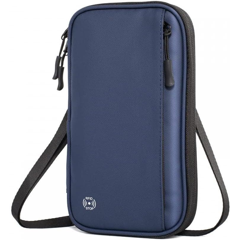 Porta-Passaporte DONGKER, Carteira de Passaporte à Prova d'Água com Alça de Ombro Ajustável para Viagens, Cartão de Iden