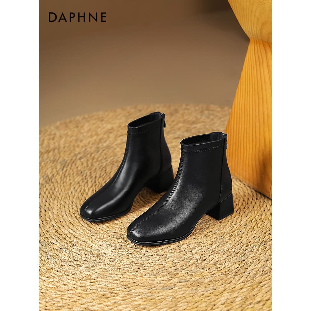 Daphne couro genuíno Martin botas femininas primavera outono 2026 novo estilo botas femininas botas curtas francesas sap