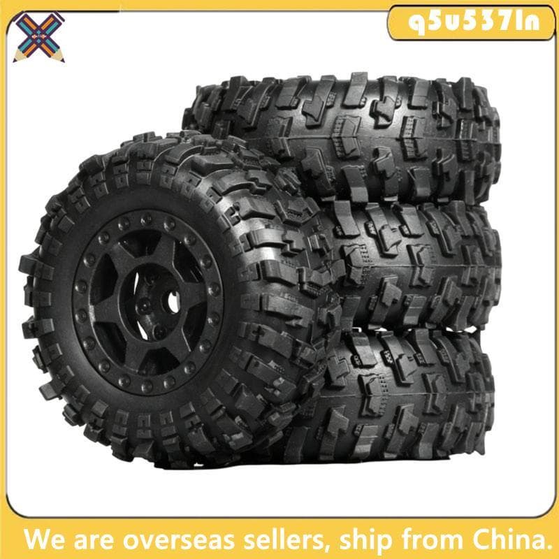 4 Pcs 1.0'Beadlock Rodas E Pneus Polegada Pneu Jantes De Roda De Plástico Conjunto Para 1/24 RC Crawler Car SCX24 AX24