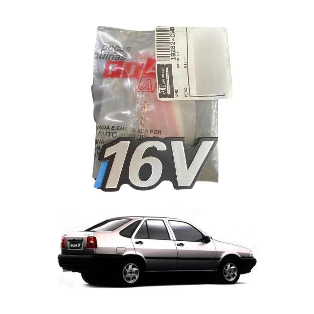 Emblema 16v Traseiro 50009682 Original Fiat Tempra Sx 1997